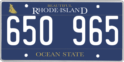 RI license plate 650965