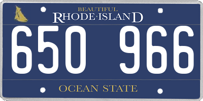 RI license plate 650966