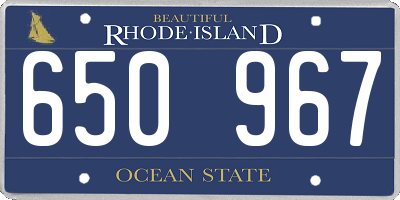RI license plate 650967