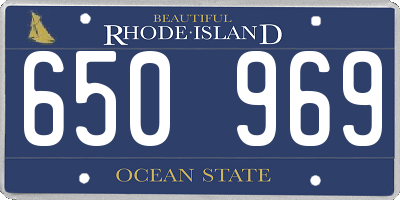RI license plate 650969
