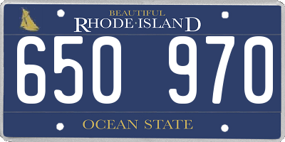 RI license plate 650970