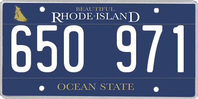 RI license plate 650971