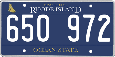 RI license plate 650972