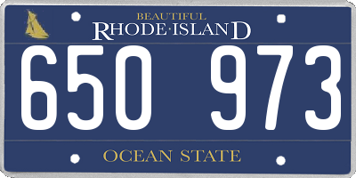 RI license plate 650973