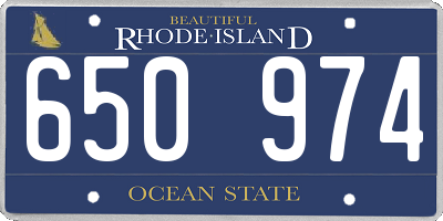 RI license plate 650974