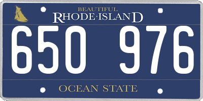 RI license plate 650976