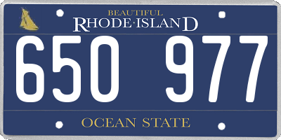 RI license plate 650977