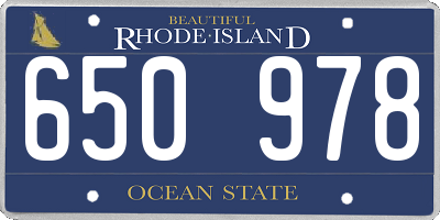 RI license plate 650978