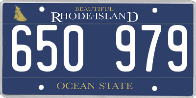 RI license plate 650979
