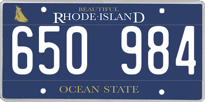 RI license plate 650984