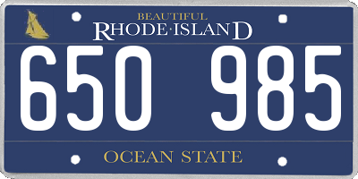 RI license plate 650985