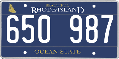 RI license plate 650987