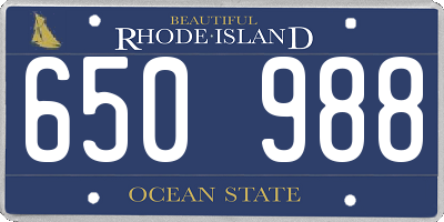 RI license plate 650988