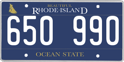 RI license plate 650990