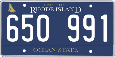 RI license plate 650991