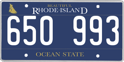 RI license plate 650993