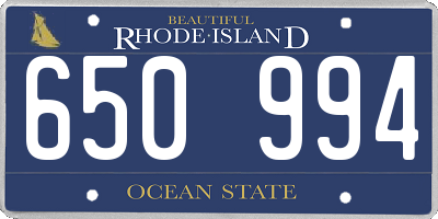 RI license plate 650994