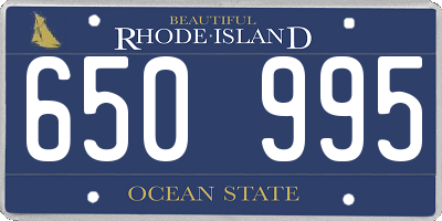 RI license plate 650995
