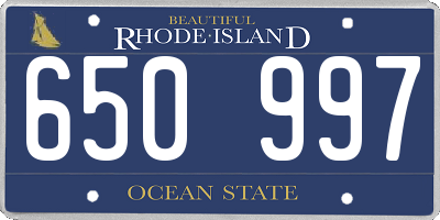 RI license plate 650997