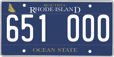 RI license plate 651000