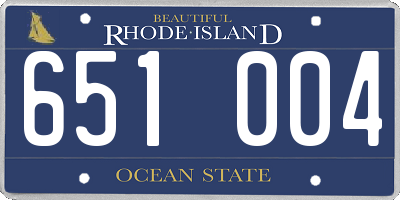 RI license plate 651004
