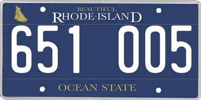 RI license plate 651005