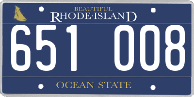 RI license plate 651008