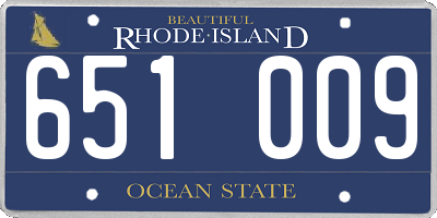 RI license plate 651009