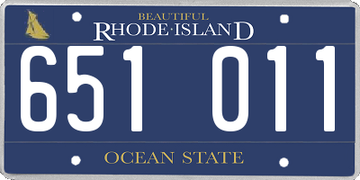 RI license plate 651011