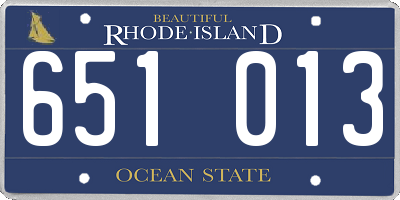 RI license plate 651013