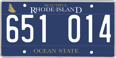 RI license plate 651014