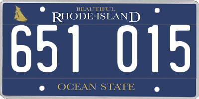 RI license plate 651015