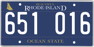 RI license plate 651016