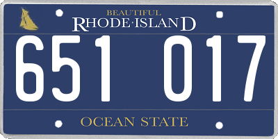 RI license plate 651017