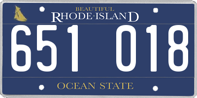 RI license plate 651018