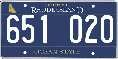 RI license plate 651020