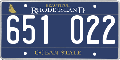 RI license plate 651022