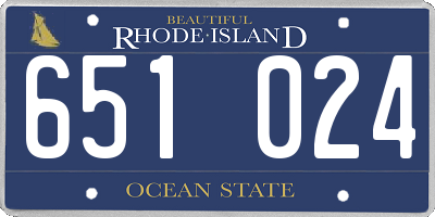 RI license plate 651024