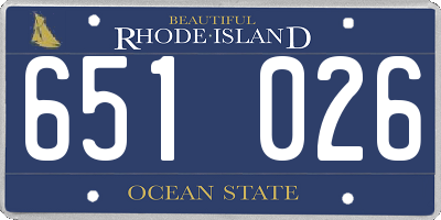 RI license plate 651026