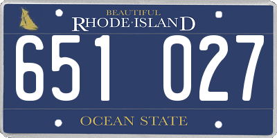 RI license plate 651027
