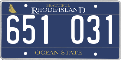 RI license plate 651031