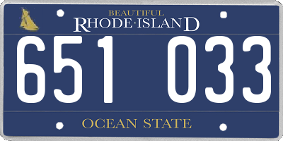 RI license plate 651033