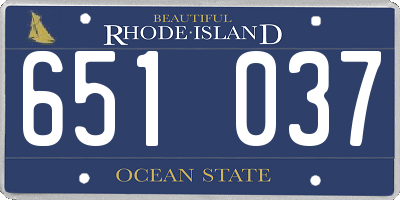 RI license plate 651037