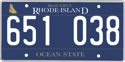 RI license plate 651038