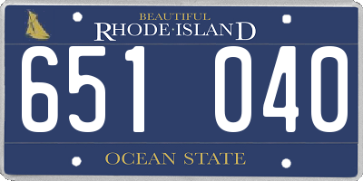 RI license plate 651040