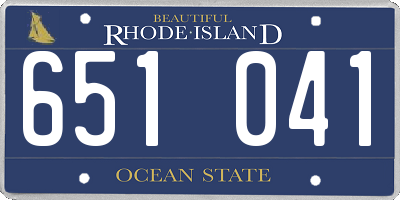 RI license plate 651041