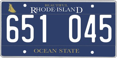 RI license plate 651045