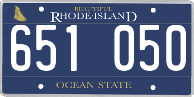 RI license plate 651050