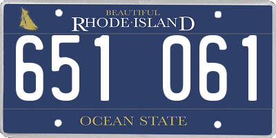 RI license plate 651061