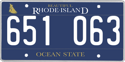 RI license plate 651063